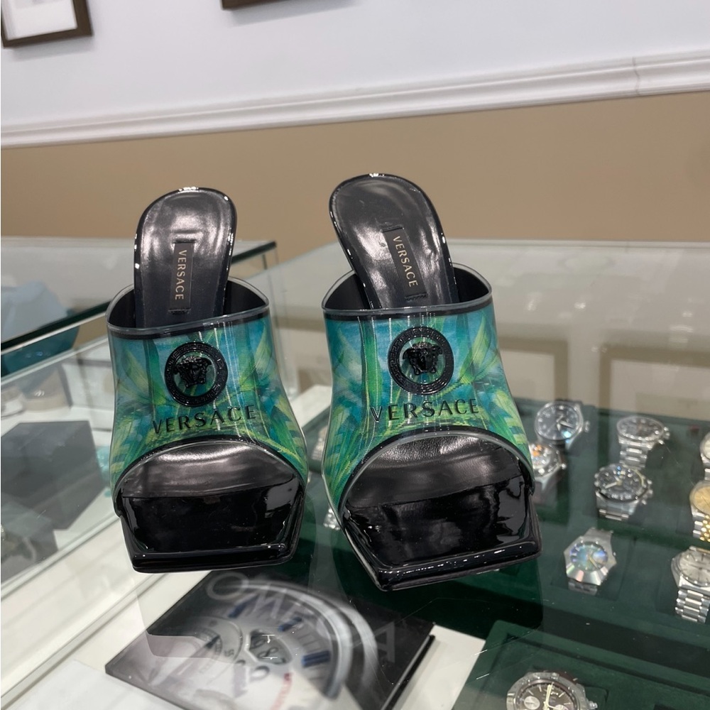 BRAND NEW Versace open toe heels